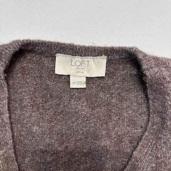 Loft Outlet Womens Ballet Sweater Faux Wrap Ballet Side Tie Brown L Petite - Picture 4 of 5